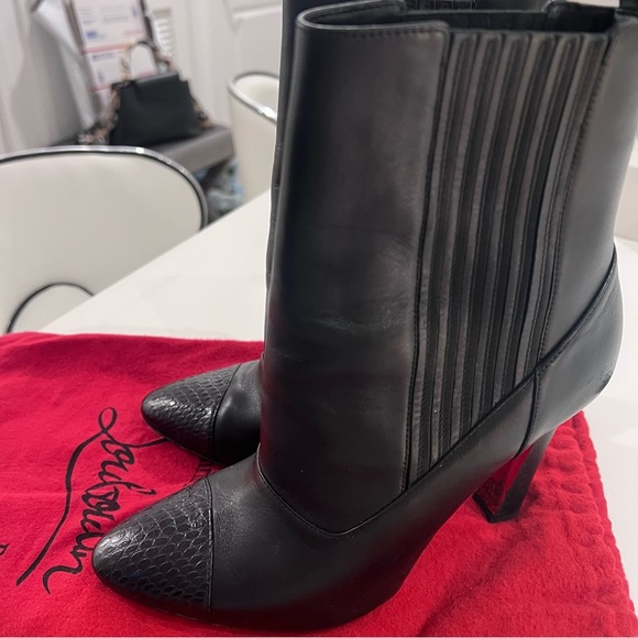 Christian Louboutin Shoes - Christian Louboutin black leather ankle bootie